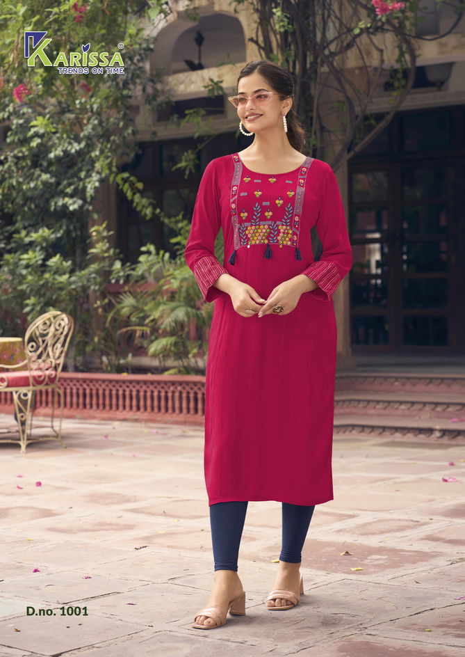 Charvee By Karissa Weaving Rayon Designer Kurtis Wholesalers In Delhi